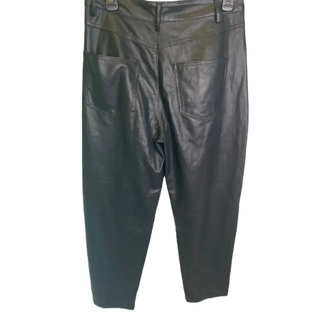 Zara Faux Leather Black pants Size Small NWOTs‎